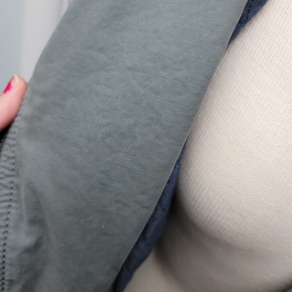 Gap TALL light green gray cotton Moto jacket - Picture 9 of 12